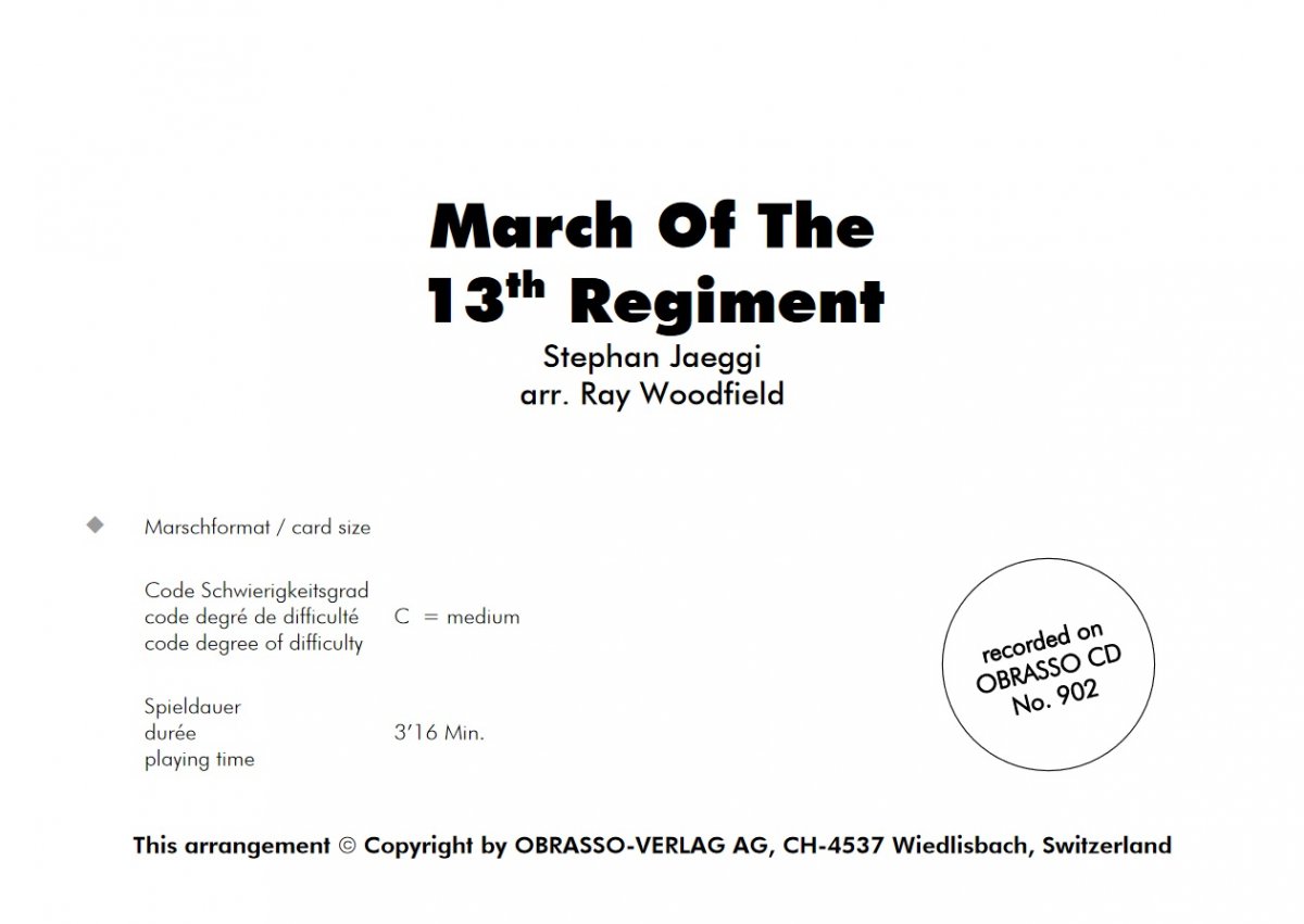 March of the 13th Regiment - klik hier