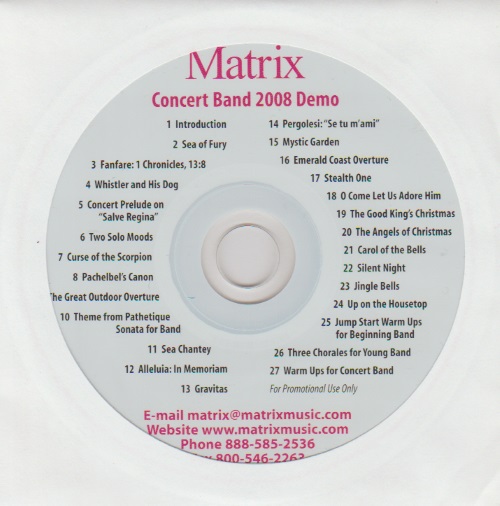 Matrix Concert Band 2008 Demo - klik hier