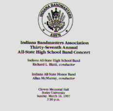 1997 Indiana Bandmasters Association: All-State High School Band and All-State Honor Band - klik hier