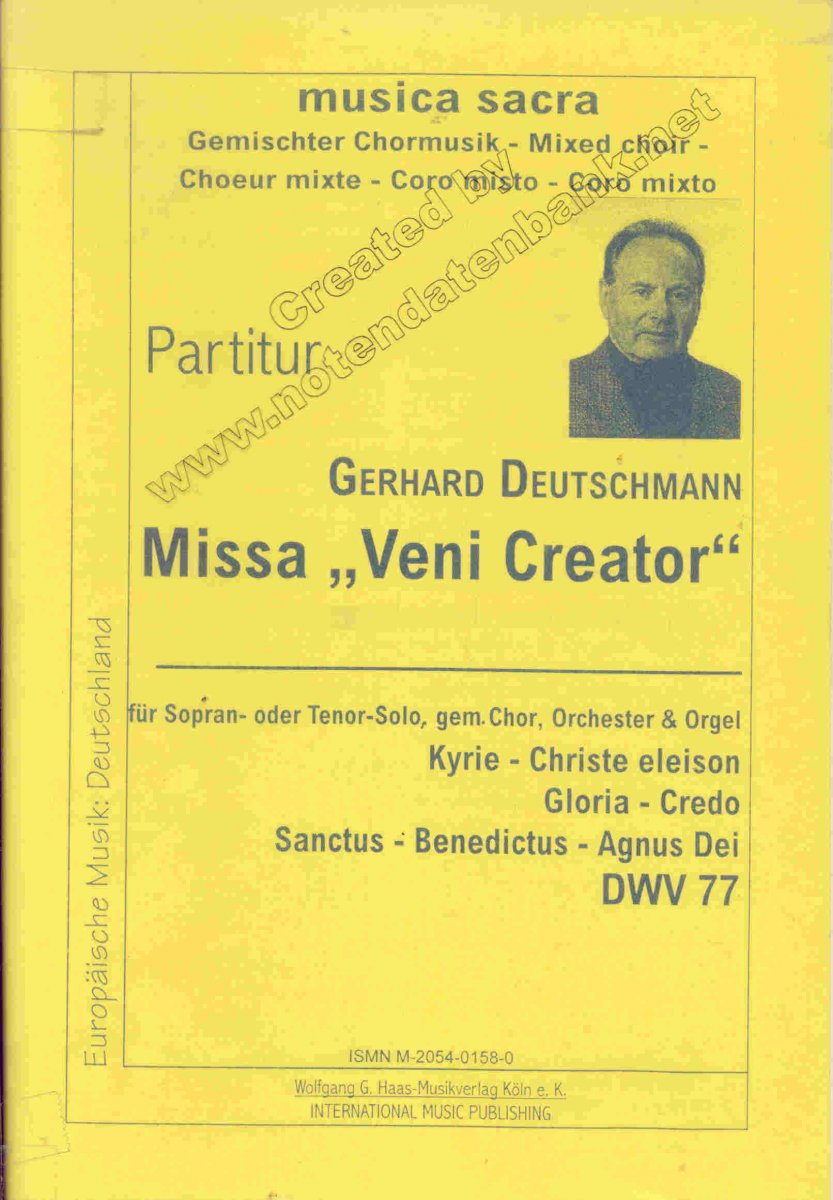 Missa 'Veni Creator' (Partitur) - klik hier Missa 'Veni Creator' (Partitur) - klik hier