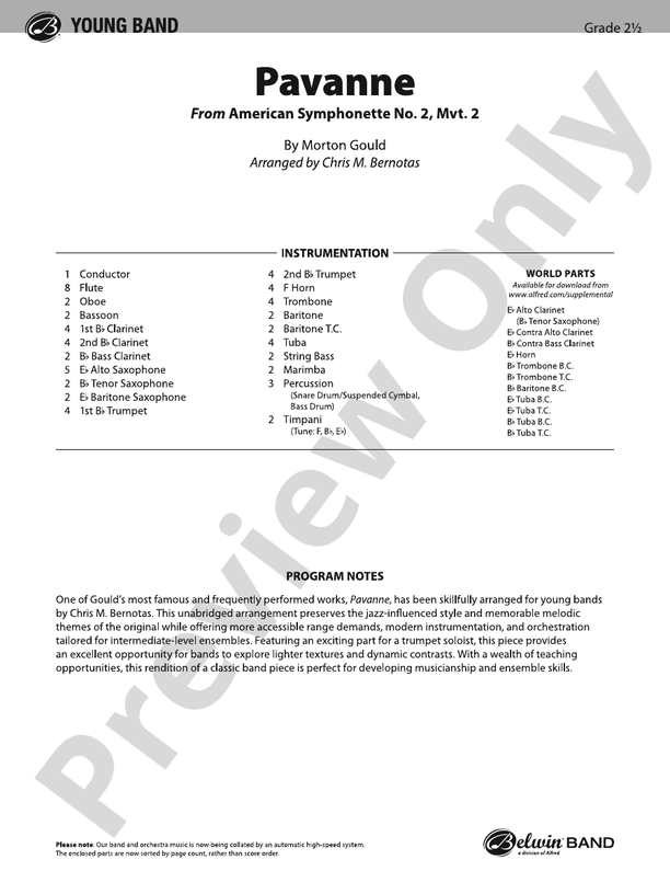 Pavanne (from 'American Symphonette #2' Mvt.2) - klik hier