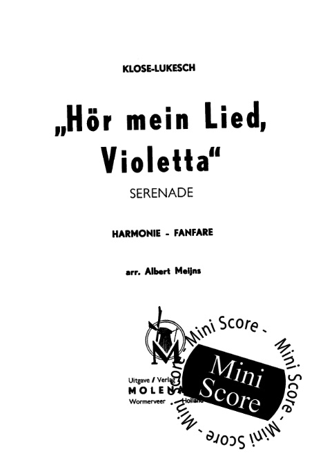 Hor Mein Lied, Violetta - klik hier
