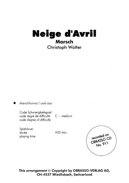 Neige d'Avril - klik hier