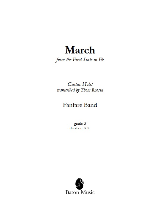 March from the 'First Suite in E-flat' - klik hier
