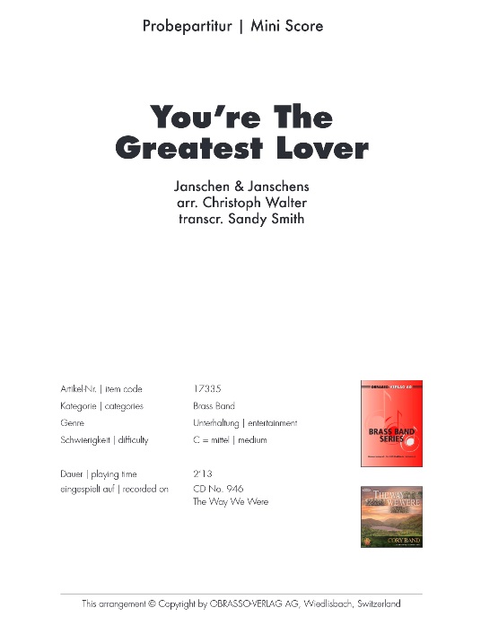 You're the Greatest Lover - klik hier