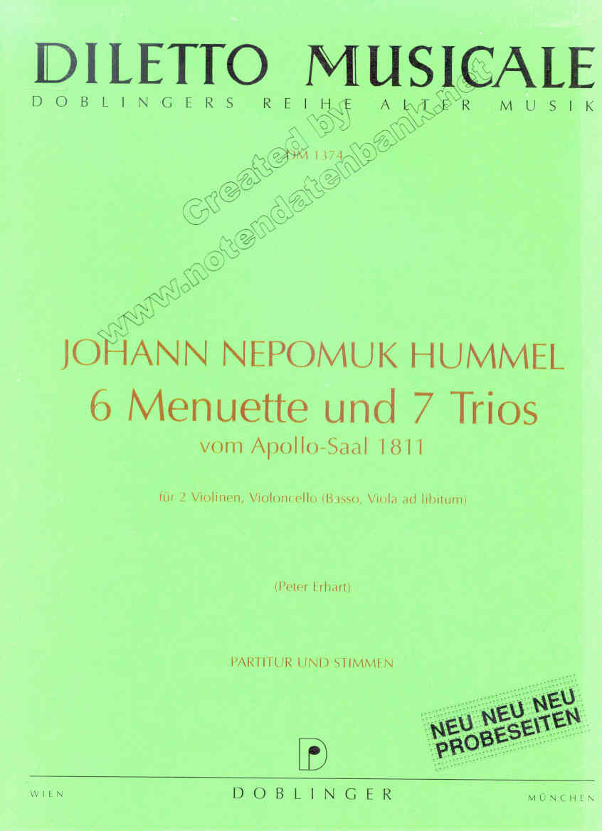 6 Menuette und 7 Trios vom Apollo-Saal 1811 - klik hier