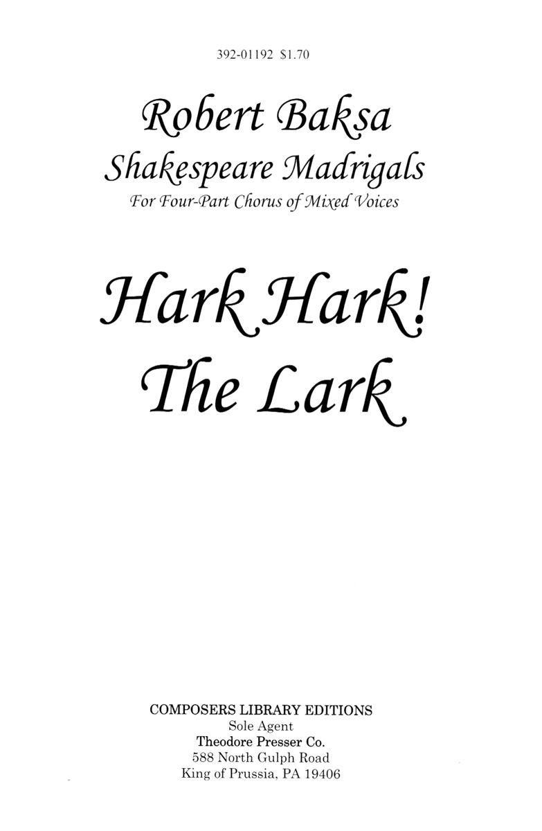 Hark Hark! The Lark - klik hier Hark Hark! The Lark - klik hier