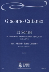 12 Sonatas from Trattenimenti armonici da camera Opera prima  for 2 Violins and Violoncello (Harpsichord) (Continuo) - klik hier