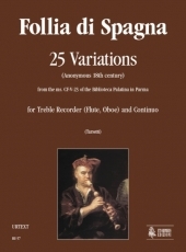 Follia di Spagna. 25 Variations for Treble Recorder (Flute, Oboe) and Continuo - klik hier