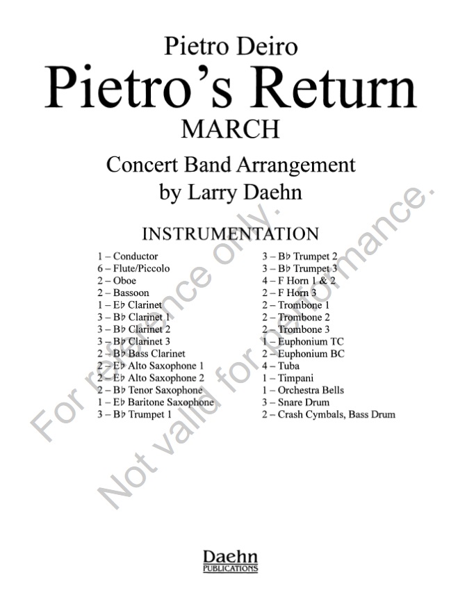 Pietro's Return March - klik hier