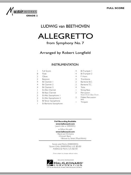 Allegretto (from Symphony #7) - klik hier