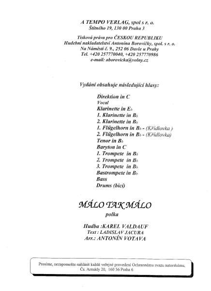 Bescheidene Polka (Malo tag malo) - klik hier