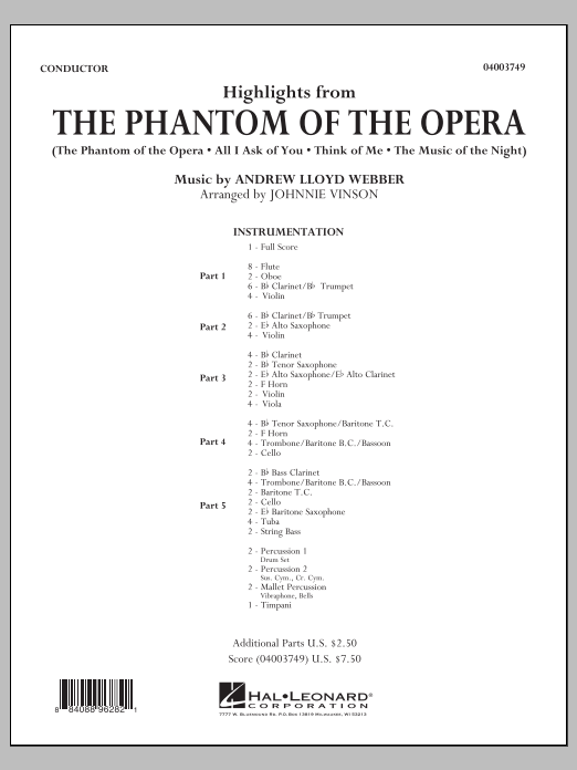 Highlights from 'The Phantom of the Opera' - klik hier
