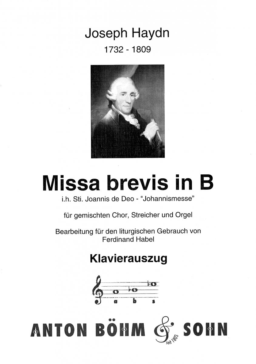 Missa brevis in B - Johannismesse (Kleine Orgelsolomesse) - klik hier