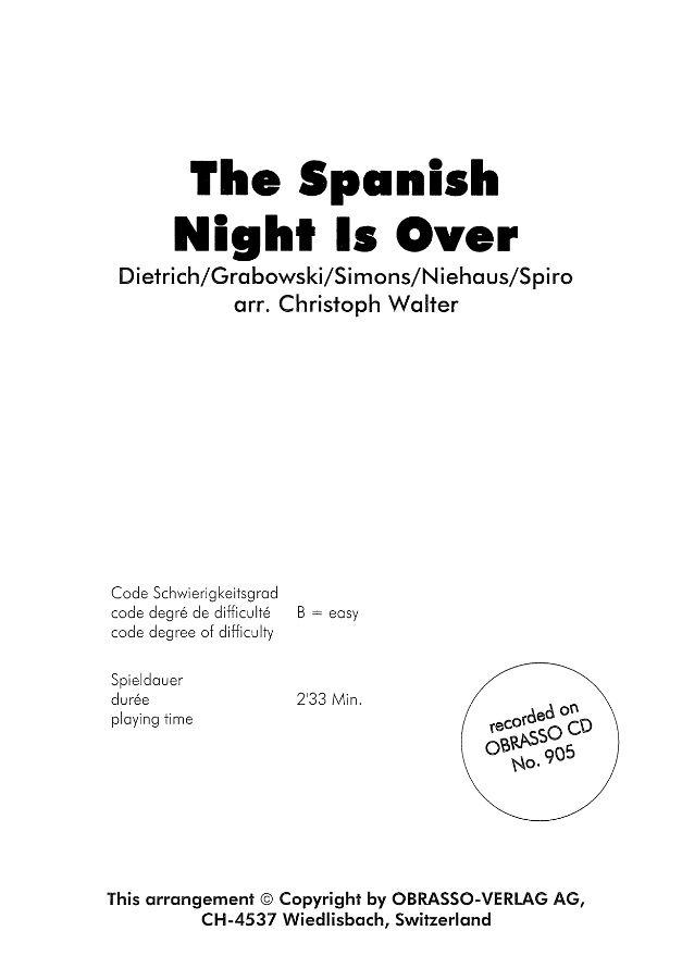 Spanish Night Is Over, The - klik hier
