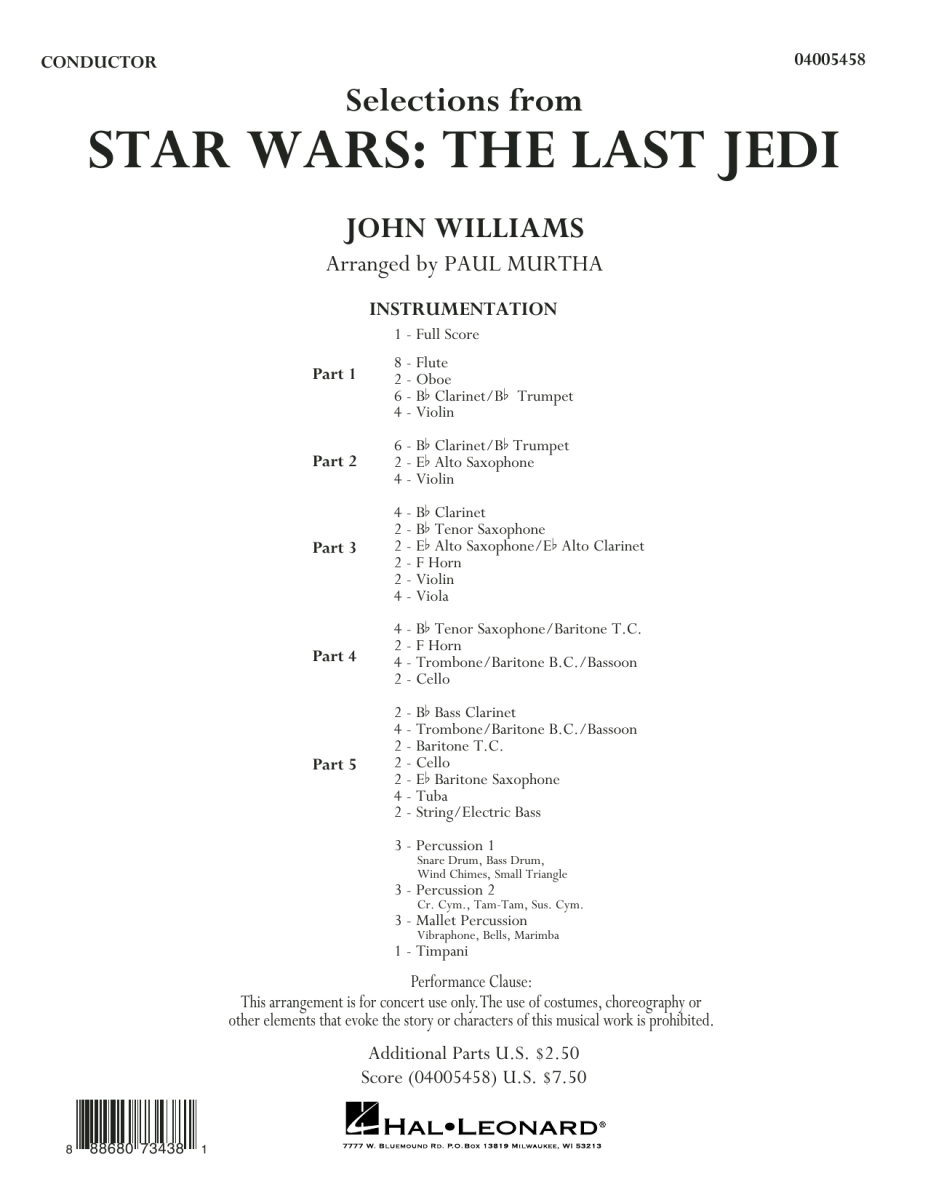 Selections from Star Wars: The Last Jedi - klik hier