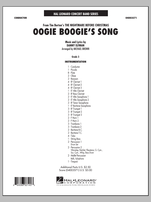 Oogie Boogie's Song (from 'The Nightmare Before Christmas') - klik hier