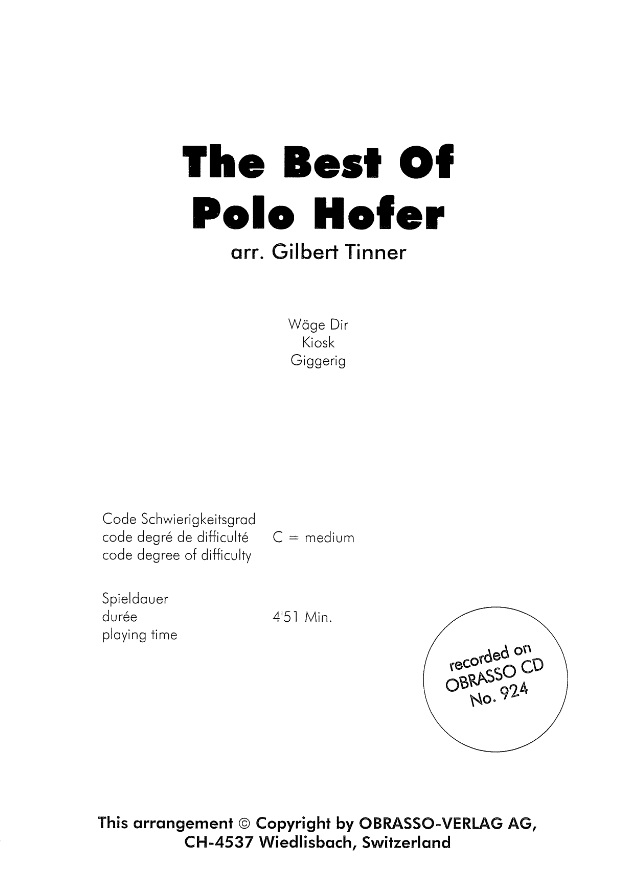 Best of  Polo Hofer, The - klik hier