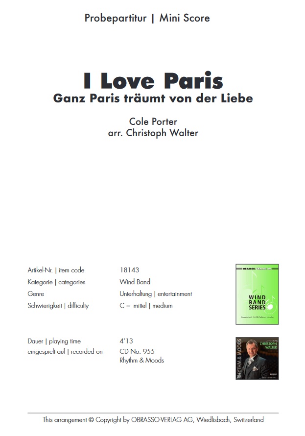 I Love Paris (Ganz Paris trumt von der Liebe) - klik hier