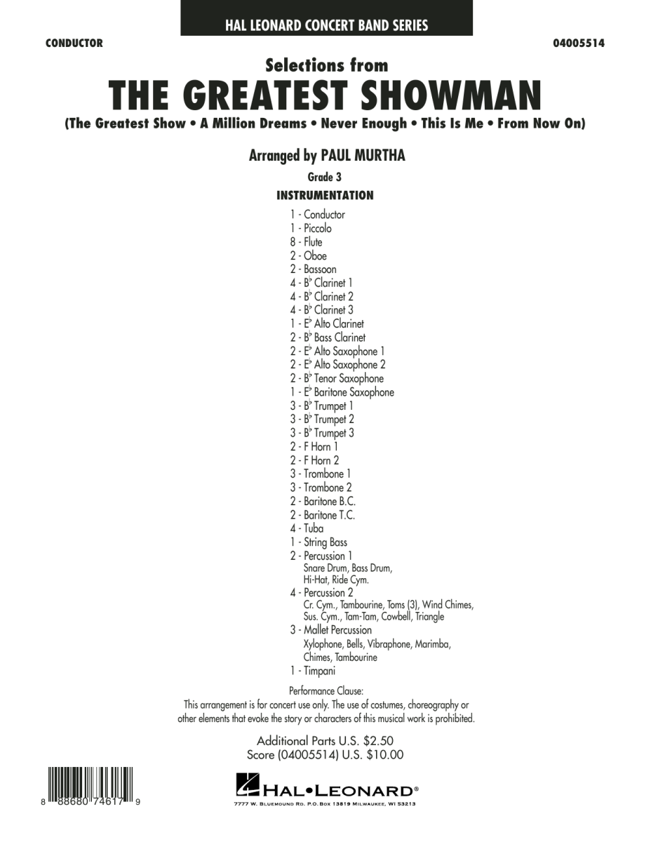 Selections from 'The Greatest Showman' - klik hier