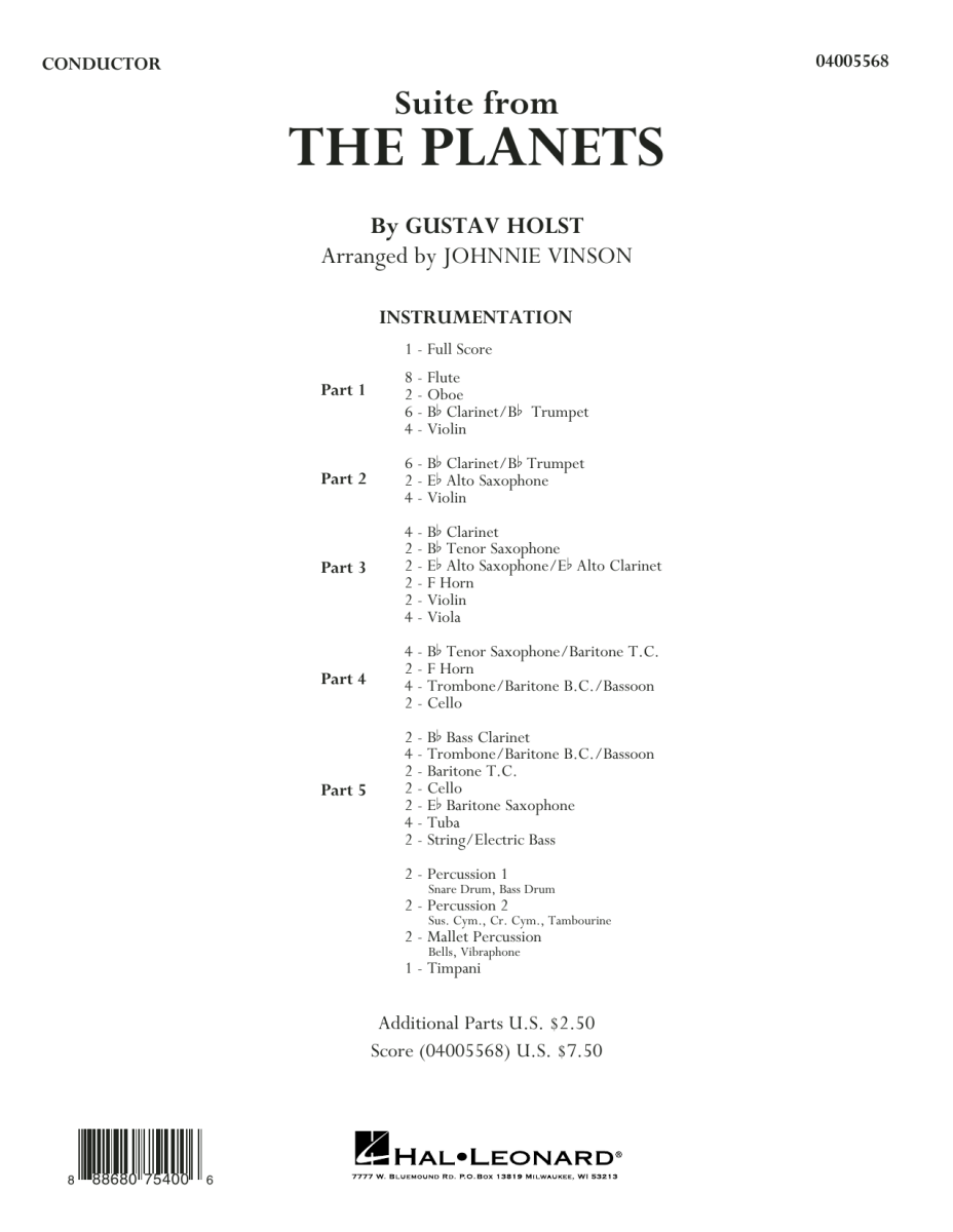 Suite from 'The Planets' - klik hier