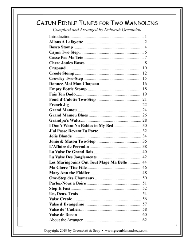 Cajun Fiddle Tunes for Two Mandolins - klik hier