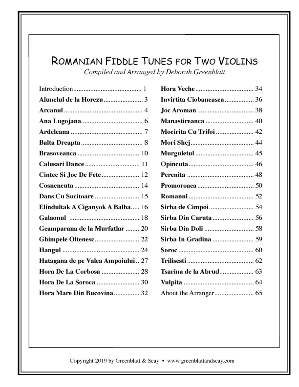 Romanian Fiddle Tunes for Two Violins - klik hier