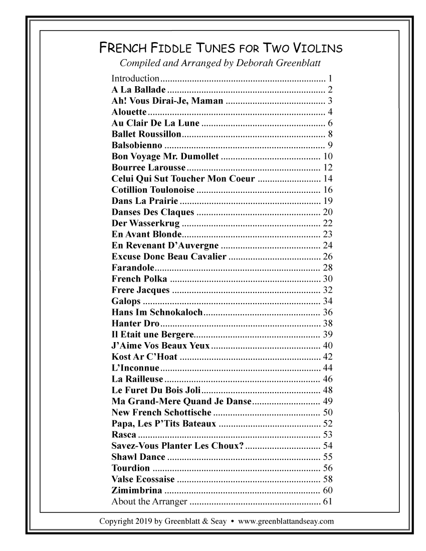 French Fiddle Tunes for Two Violins - klik hier French Fiddle Tunes for Two Violins - klik hier