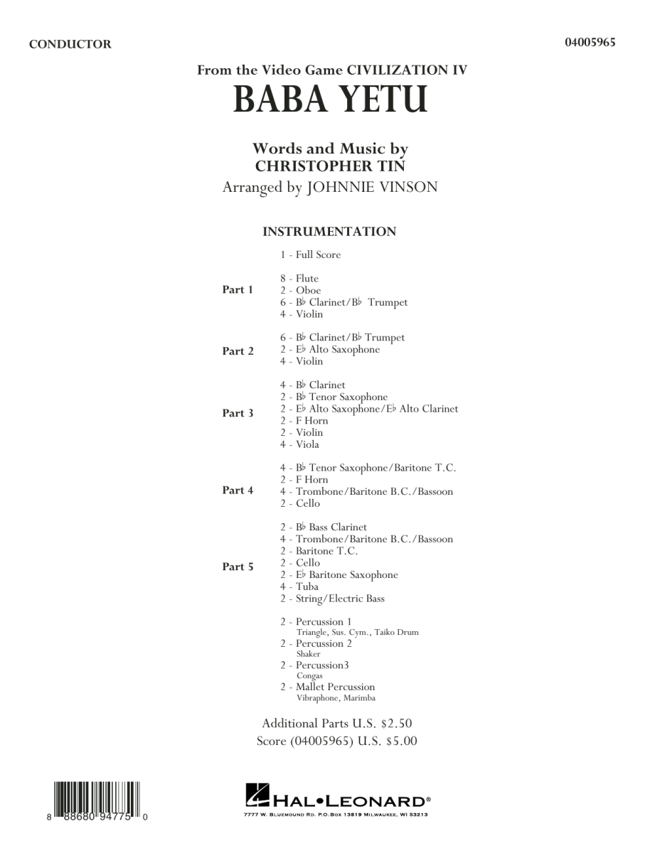 Baba Yetu (from 'Civilization IV') - klik hier
