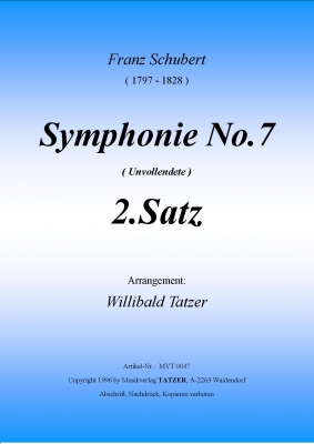 7. Symphonie 'Unvollendete' (2.Satz / Mvt II) - klik voor groter beeld