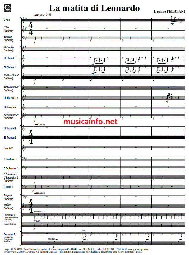 La Matita di Leonardo - Muzieknotatie-voorbeeld