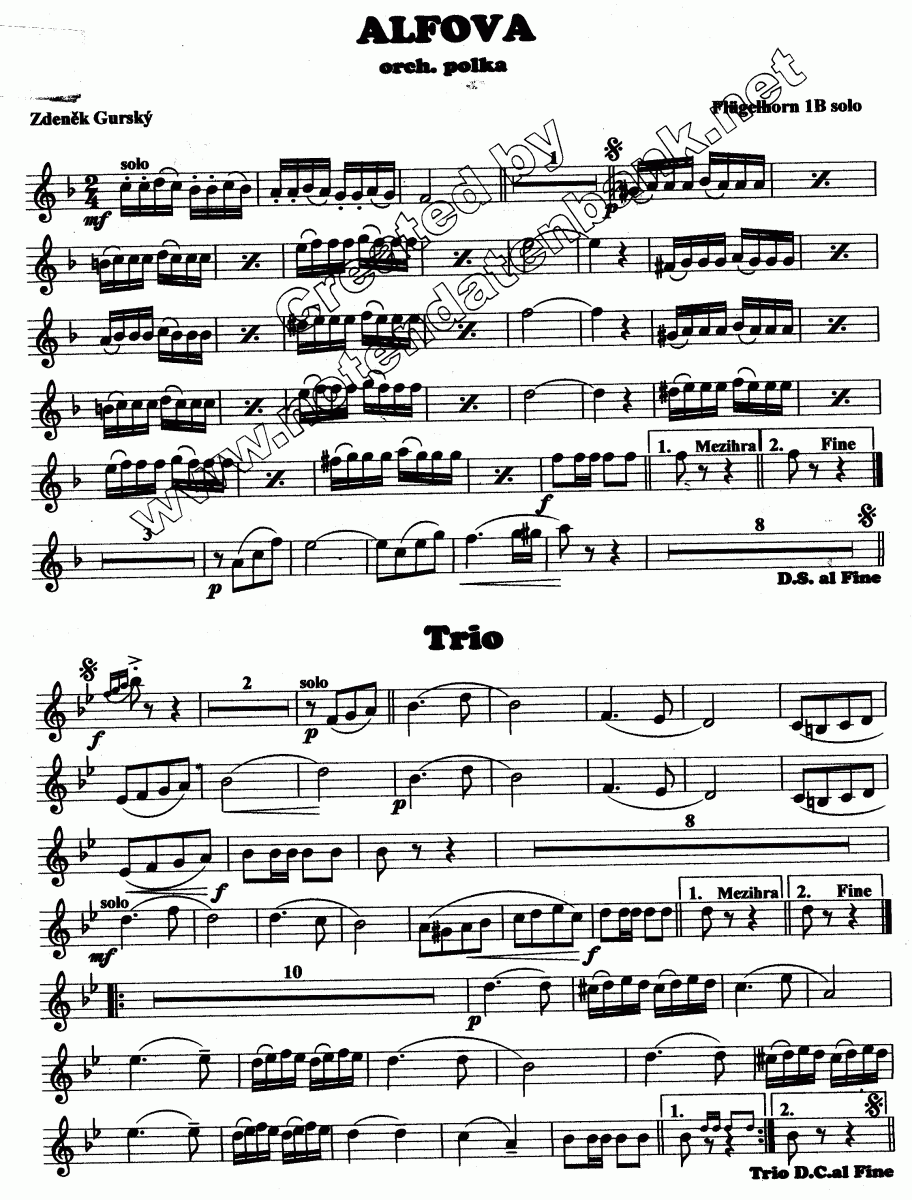 Alfova - Muzieknotatie-voorbeeld