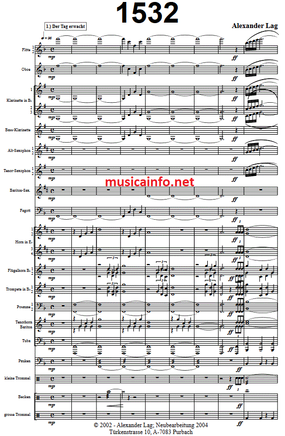 1532 (Türkenbelagerung in Purbach am Neusiedlersee) - Muzieknotatie-voorbeeld