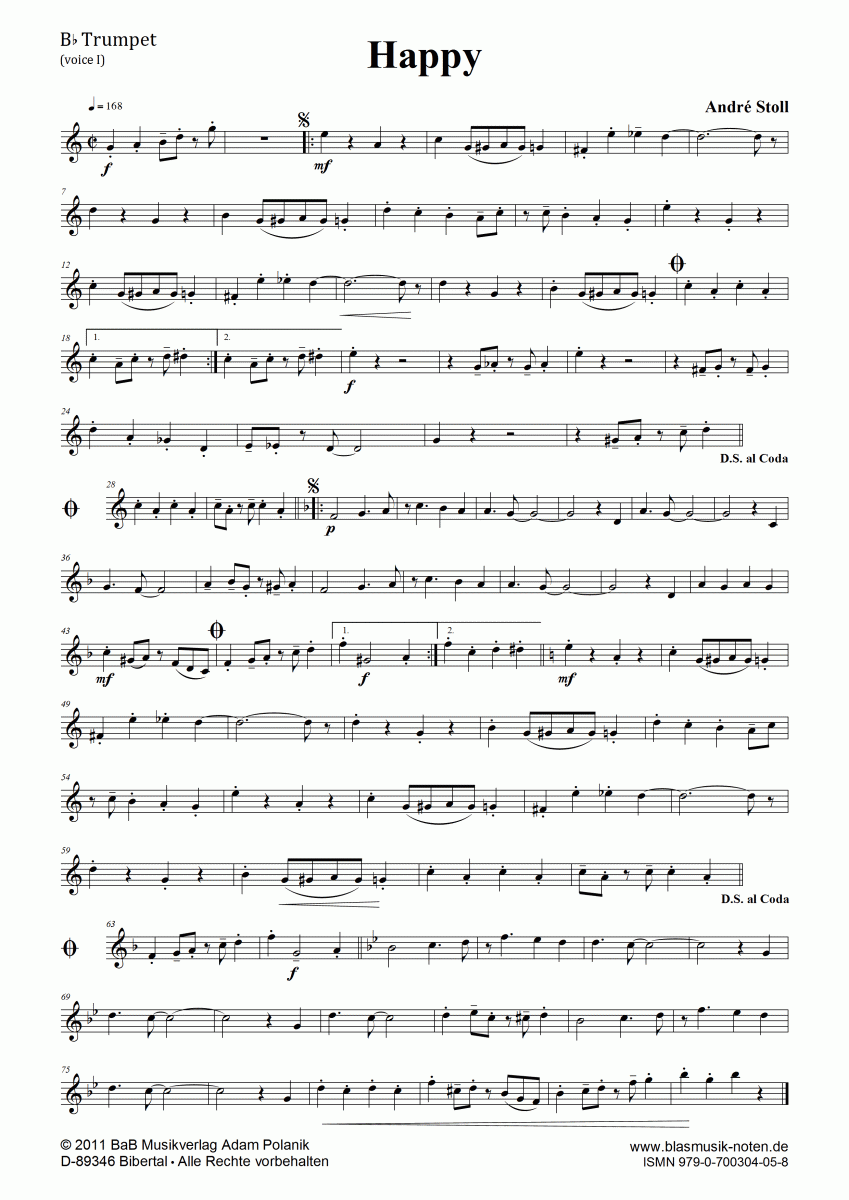 2 Pieces for Brass Ensemble - Muzieknotatie-voorbeeld