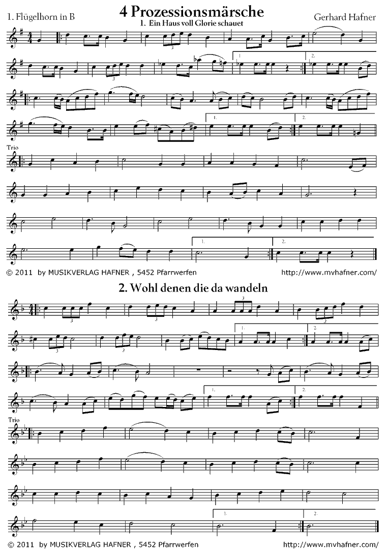 4 Prozessionsmärsche - Muzieknotatie-voorbeeld