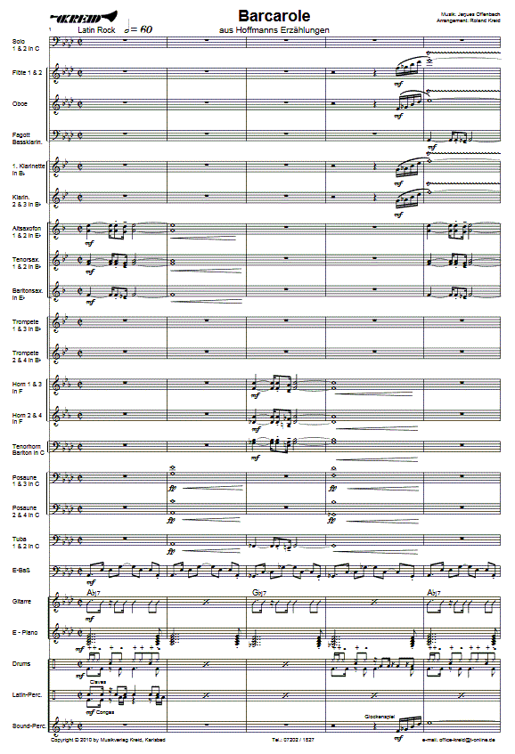 Barcarole (aus 'Hoffmann's Erzählungen') - Muzieknotatie-voorbeeld