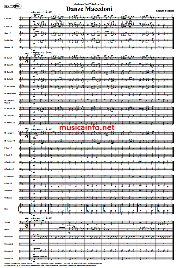 Danze Macedoni - Muzieknotatie-voorbeeld