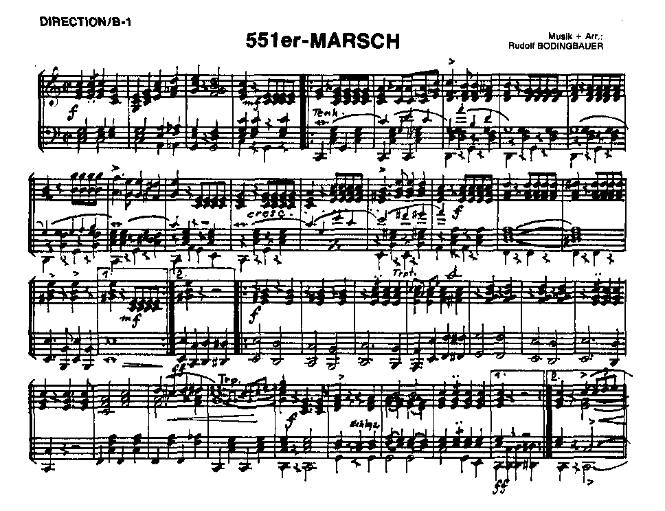 551er Marsch - Muzieknotatie-voorbeeld