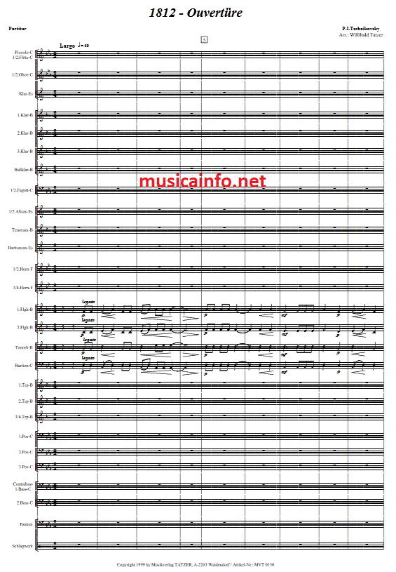 1812 Ouvertüre - Solenelle - Muzieknotatie-voorbeeld